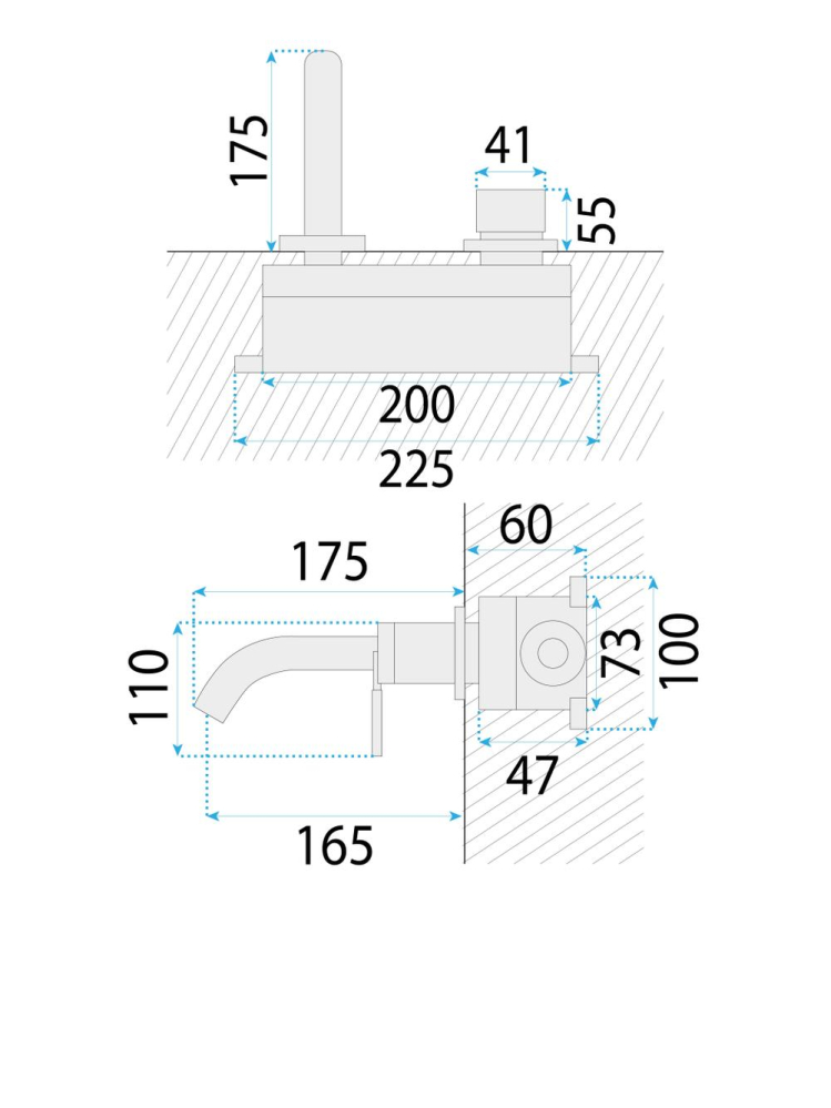 Baterie de lavoar incastrata Rea Argon crom periat + BOX [7]
