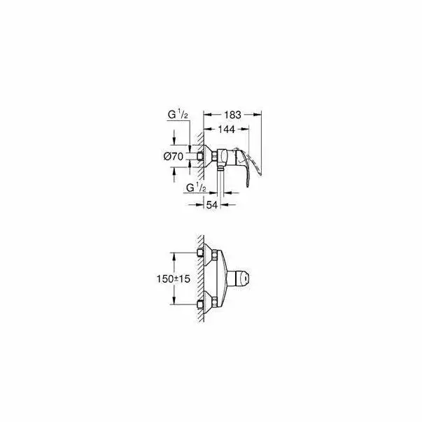 Baterie dus Grohe Eurosmart New monocomanda crom lucios [2]