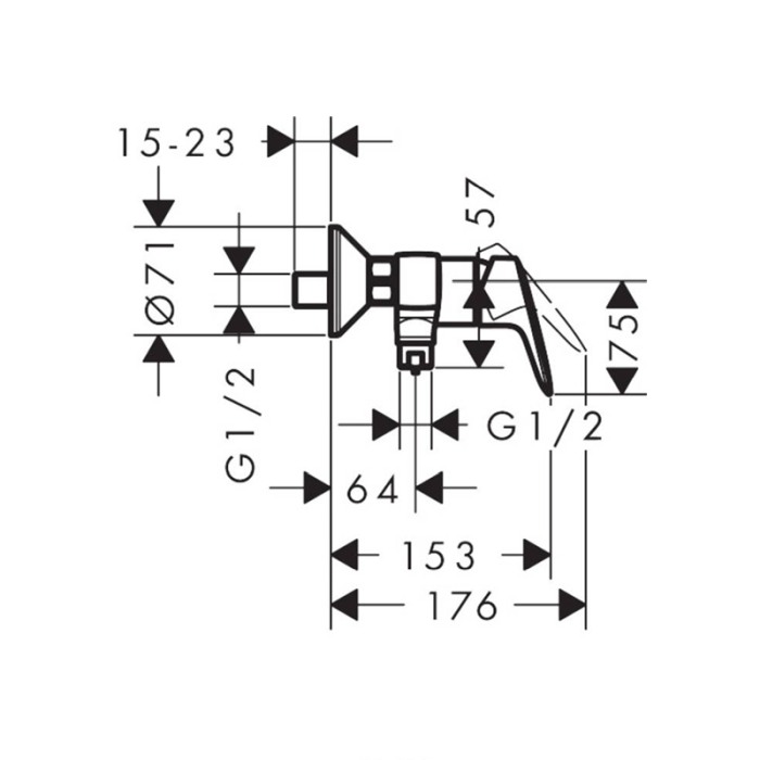 Baterie dus Hansgrohe, Logis, crom [3]