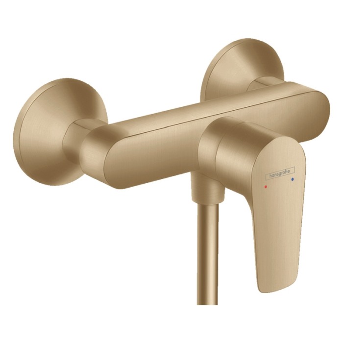Baterie dus Hansgrohe, Talis E, montaj pe perete, bronz periat [1]