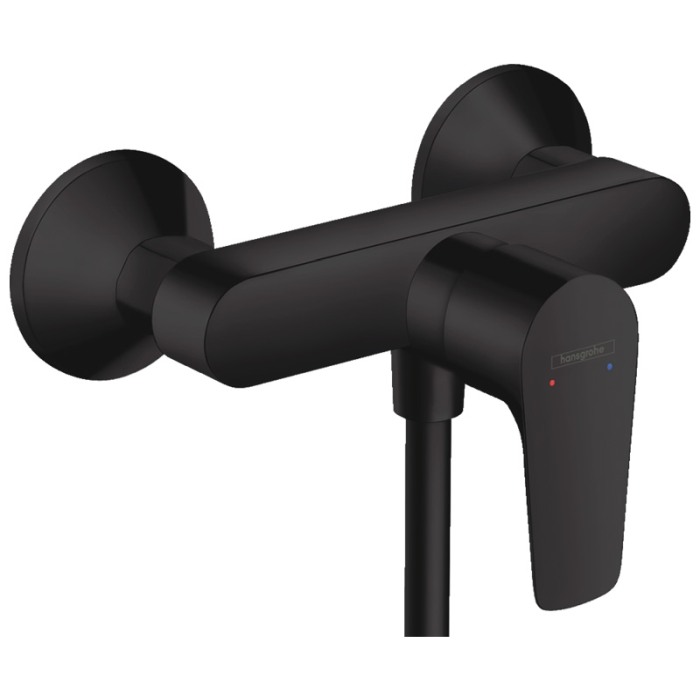 Baterie dus Hansgrohe, Talis E, montaj pe perete, negru mat [1]