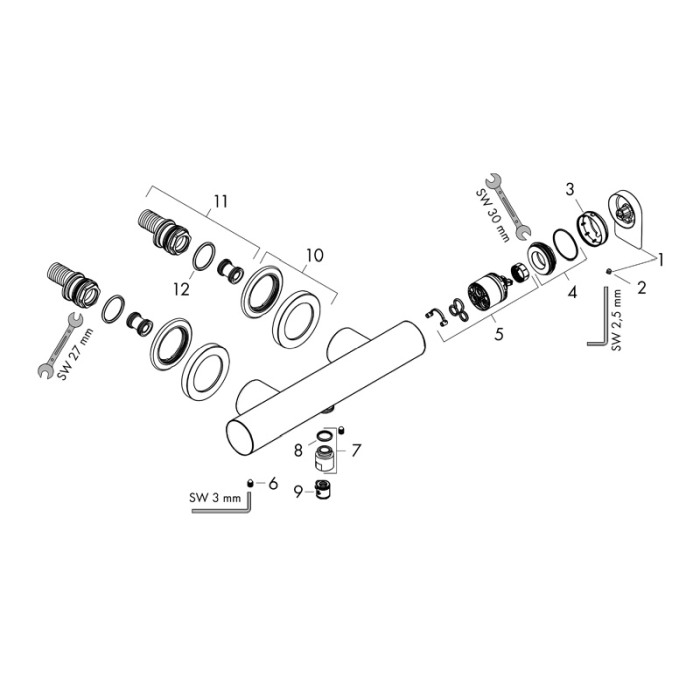 Baterie dus, Hansgrohe, Vivenis, crom [3]