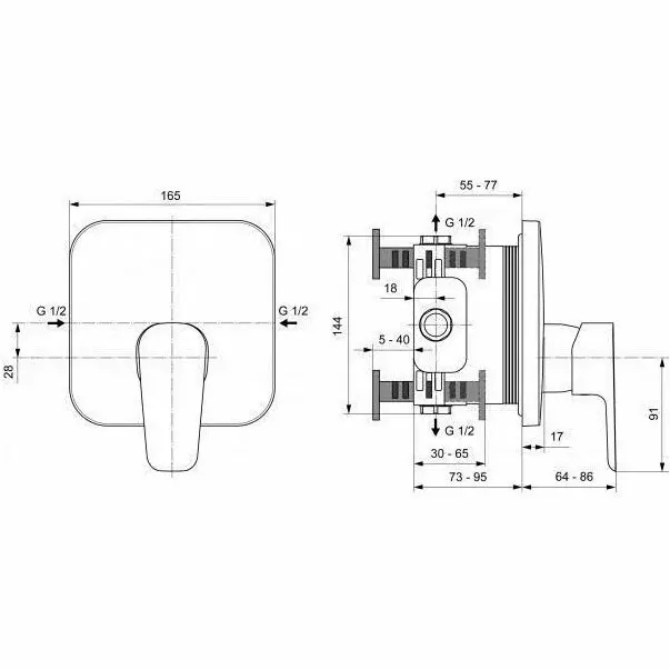 Baterie dus Ideal Standard Ceraplan III montaj incastrat [2]