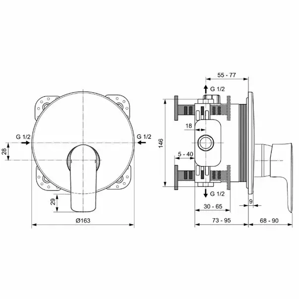 Baterie dus Ideal Standard Connect Air montaj incastrat [2]