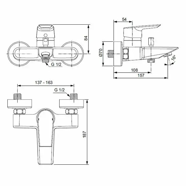 Baterie dus Ideal Standard Tesi [2]