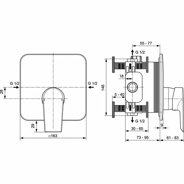 Baterie dus Ideal Standard Tesi incastrata [2]