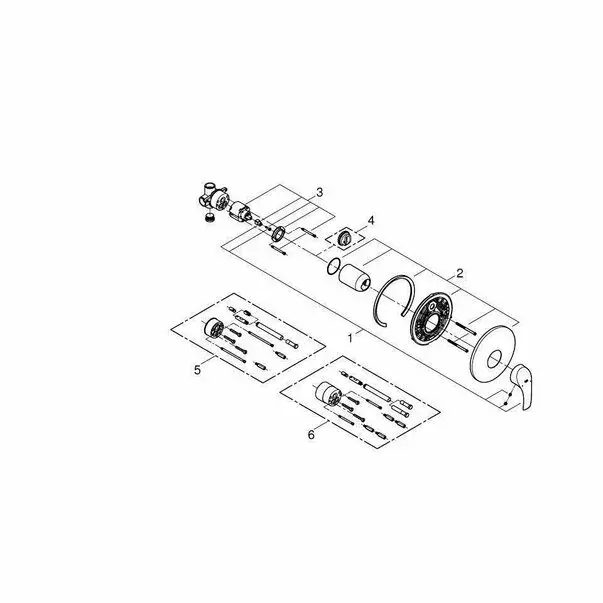Baterie dus incastrata Grohe Eurosmart New crom cu corp incastrat [3]