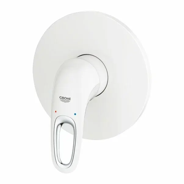 Baterie dus incastrata Grohe Eurostyle alb lucios [3]