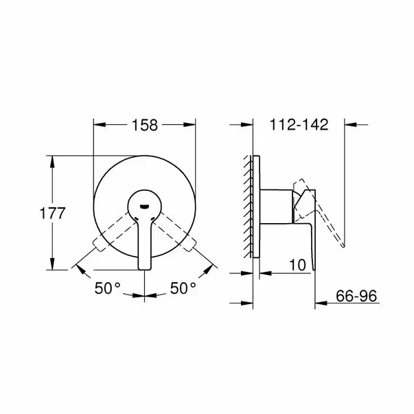 Baterie dus incastrata Grohe Lineare crom lucios [2]