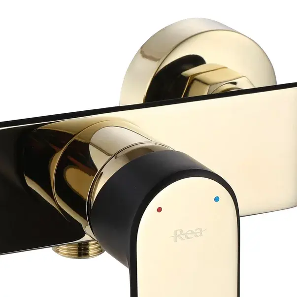 Baterie dus Rea Bloom monocomanda auriu - negru cu set de dus [5]