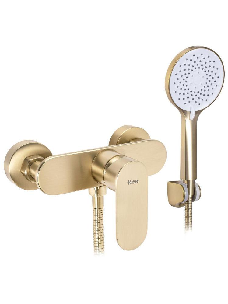 Baterie de dus REA Drop auriu periat montaj perete PVD 115 mm [11]