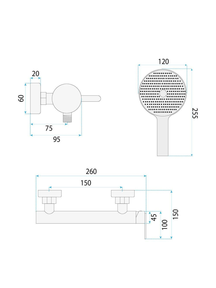 Baterie dus REA Ontario Side crom periat [11]