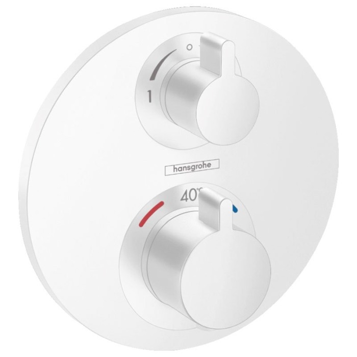 Baterie dus termostatata, Hansgrohe, Ecostat S, alb mat [1]