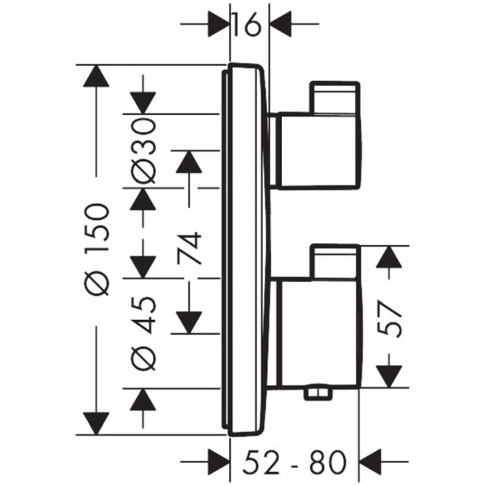 Baterie dus termostatata, Hansgrohe, Ecostat S, bronz periat [2]