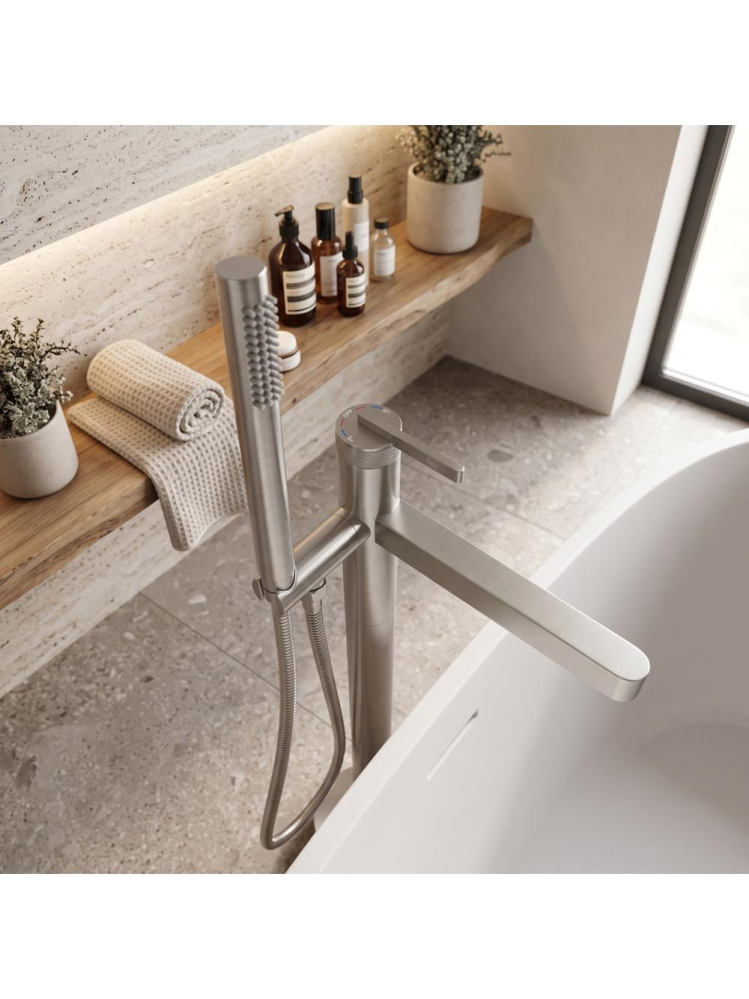 Baterie de podea Rea Grace Nickel Periat 920 mm montaj pardoseală freestanding [8]