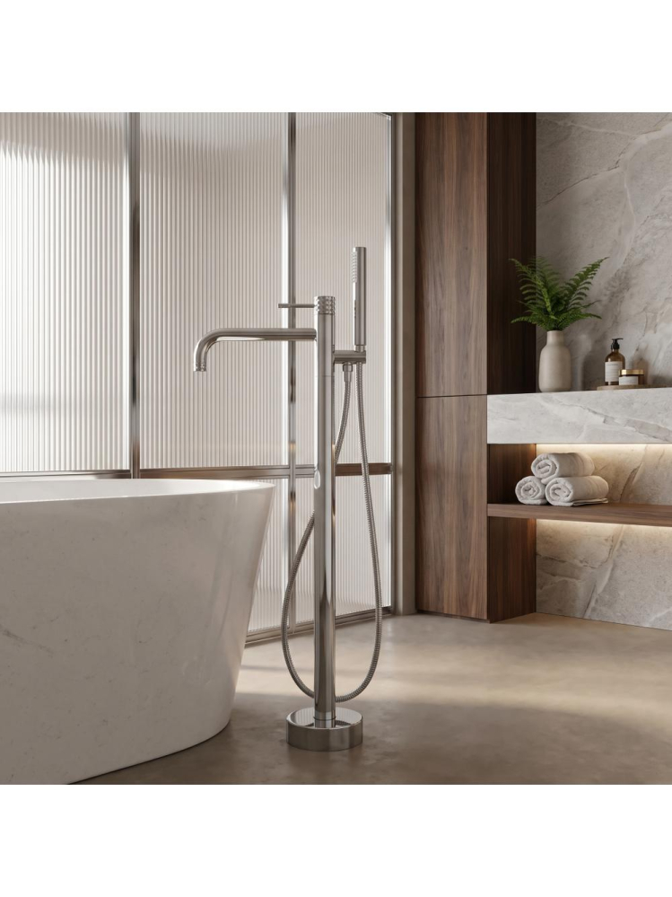 Baterie de podea Rea Lungo Diamond Crom 880mm freestanding cada PVD [5]