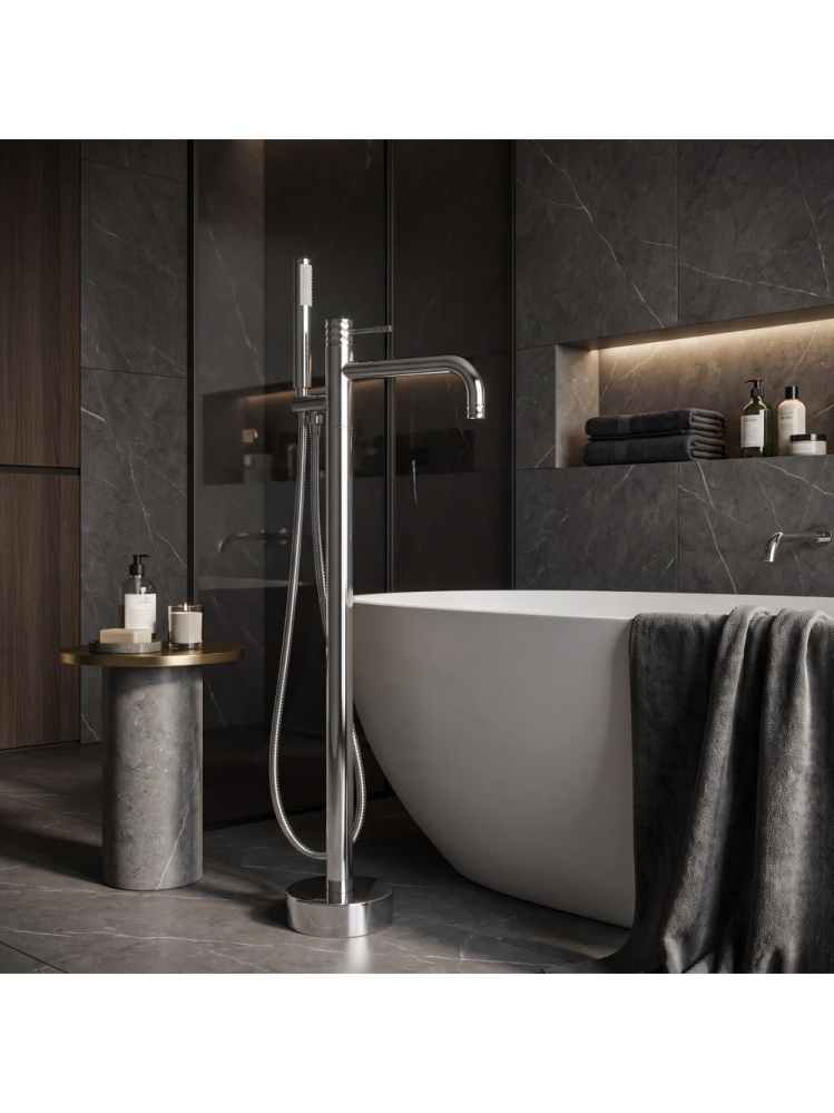 Baterie de podea Rea Lungo Diamond Crom 880mm freestanding cada PVD [6]