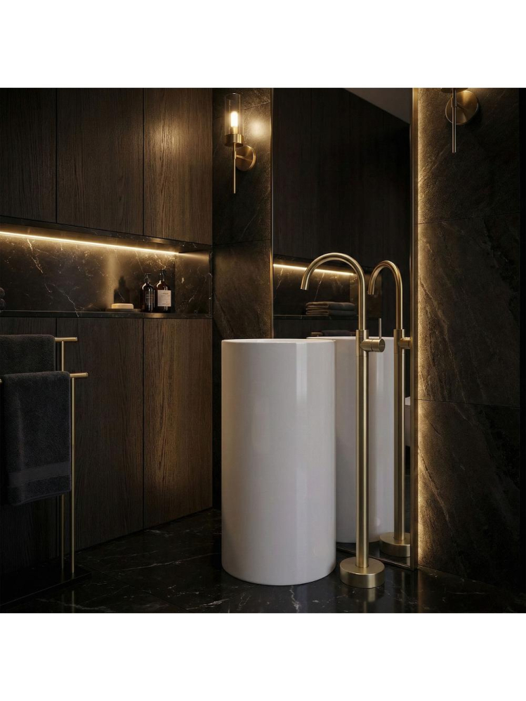 Baterie freestanding lavoar Rea Lungo auriu periat [4]