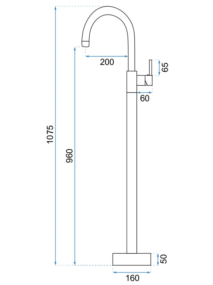 Baterie freestanding lavoar Rea Lungo auriu periat [6]