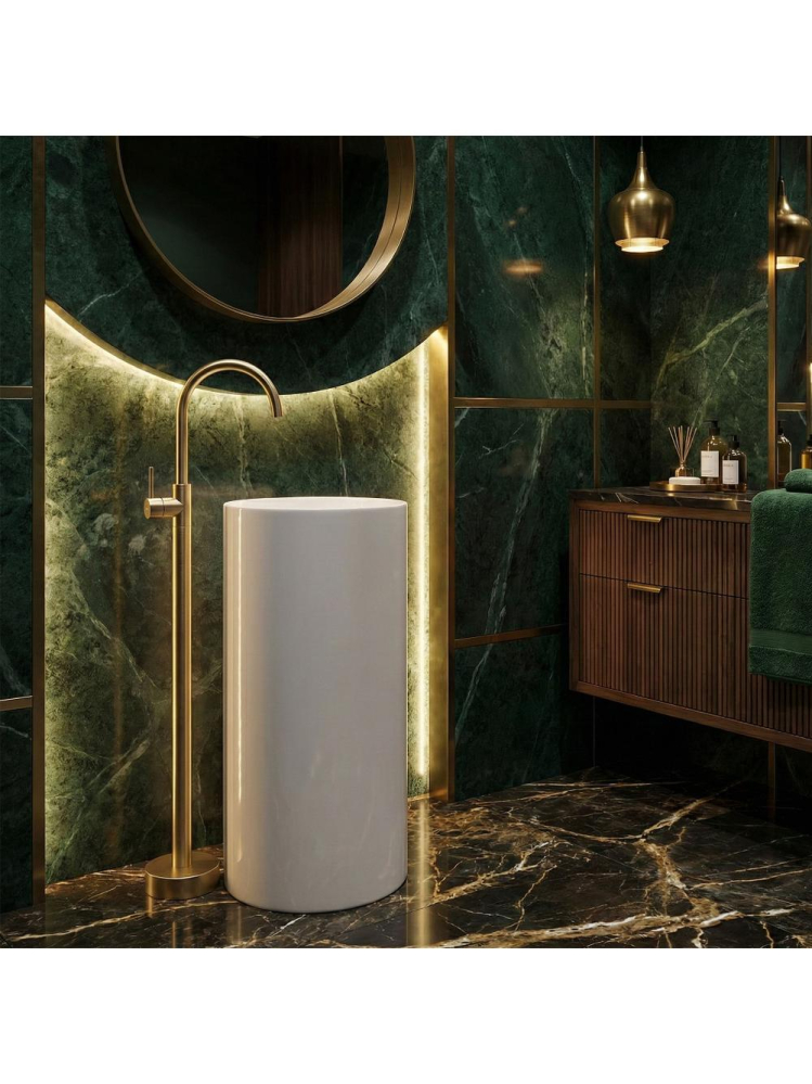 Baterie freestanding lavoar Rea Lungo auriu periat [5]