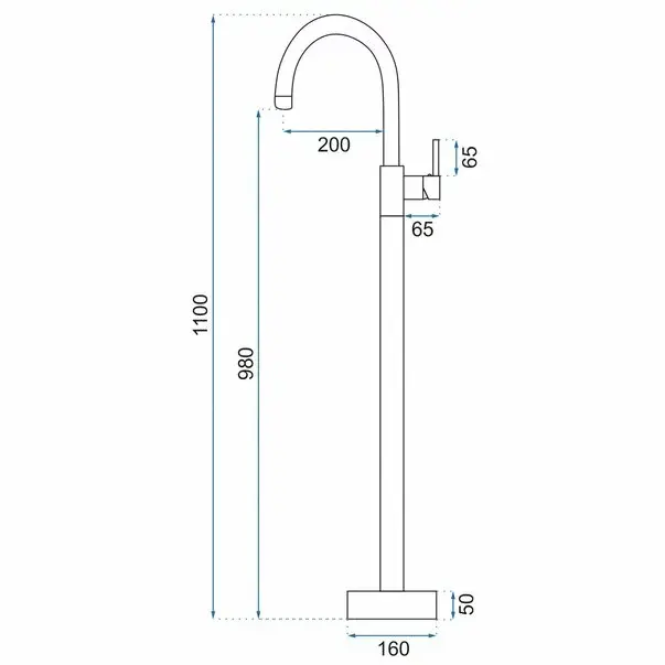 Baterie freestanding pentru lavoar Rea Ortis auriu lucios [5]