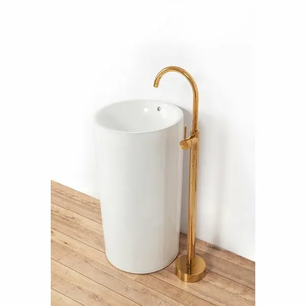 Baterie freestanding pentru lavoar Rea Ortis auriu lucios [3]