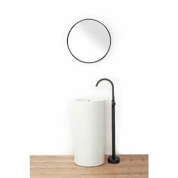 Baterie freestanding pentru lavoar Rea Ortis negru mat [3]