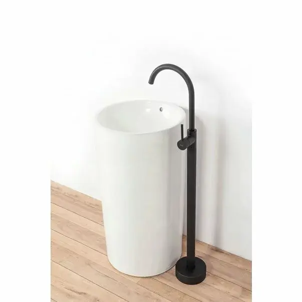 Baterie freestanding pentru lavoar Rea Ortis negru mat [2]