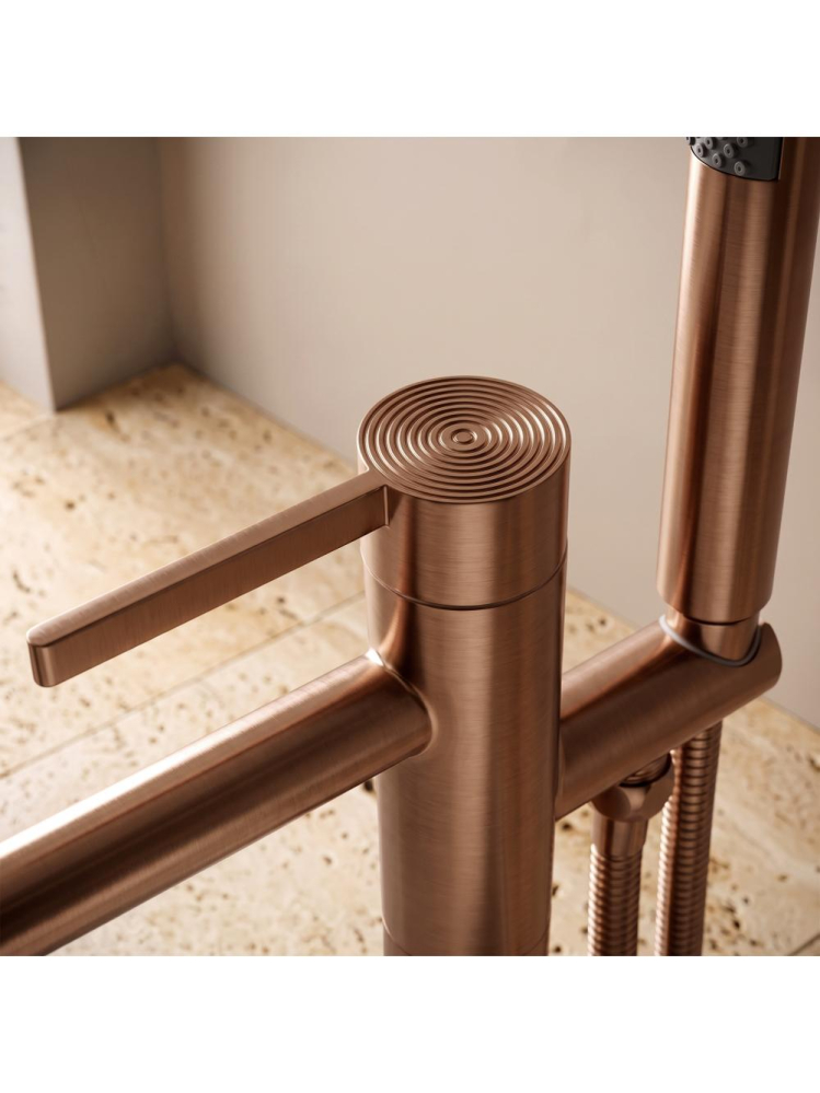 Baterie de podea Rea Foster cupru periat 870mm PVD inox alama cada freestanding [3]