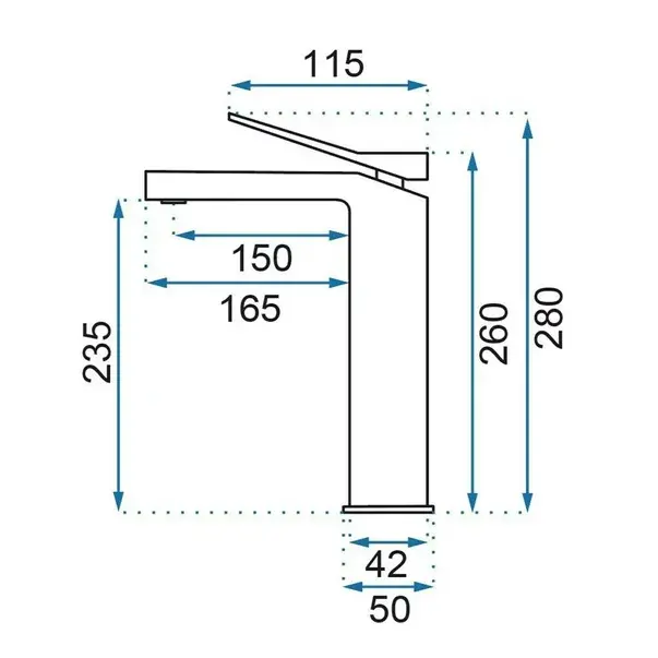 Baterie inalta lavoar negru mat Rea Duet Black [2]