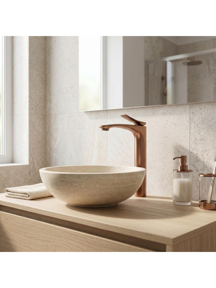 Baterie inalta lavoar Rea Vision cupru periat [3]