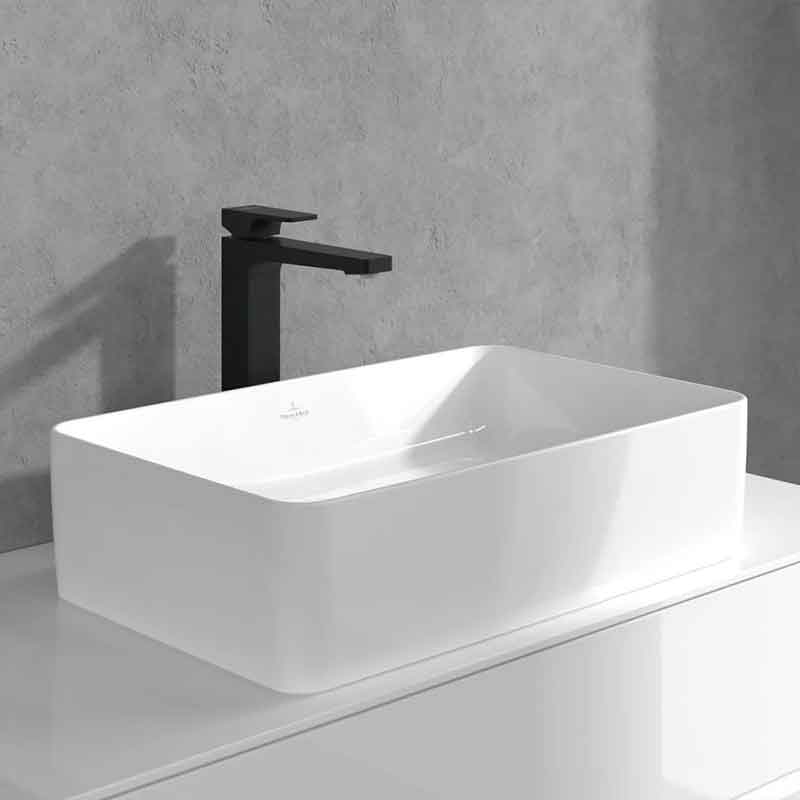 Baterie înaltă pentru lavoar Villeroy&Boch, Architectura Square 257, cu ventil click-clack, negru mat [4]