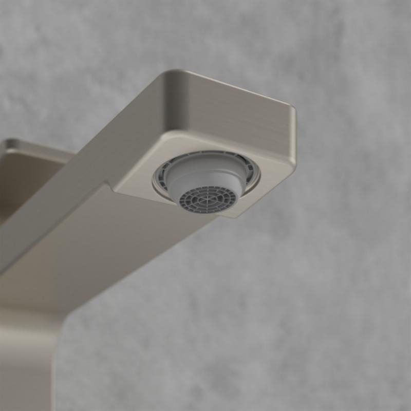 Baterie înaltă pentru lavoar Villeroy&Boch, Architectura Square, cu ventil click-clack, brushed nickel [8]