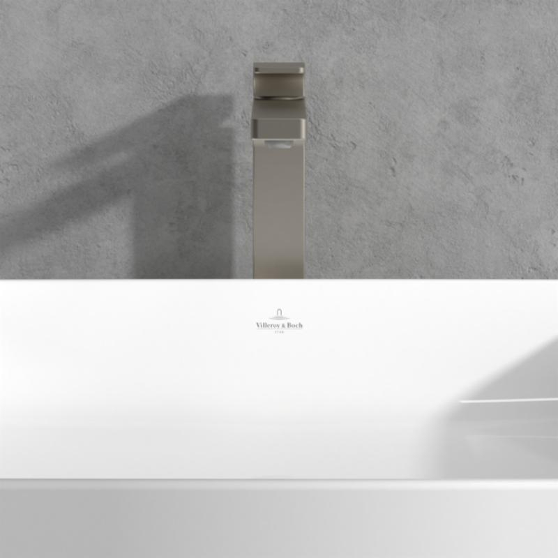 Baterie înaltă pentru lavoar Villeroy&Boch, Architectura Square, cu ventil click-clack, brushed nickel [4]