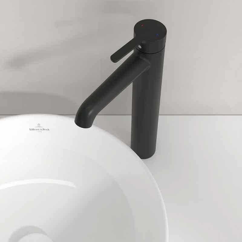 Baterie înaltă pentru lavoar Villeroy&Boch, Skyla 250, cu ventil click-clack, negru mat [6]