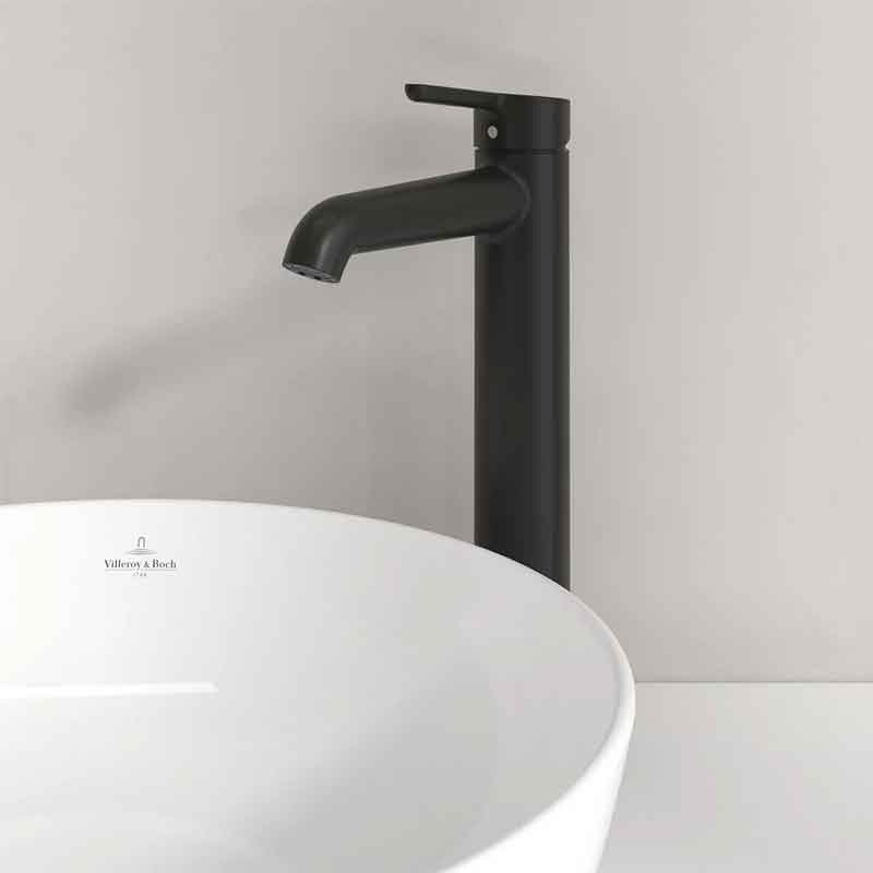 Baterie înaltă pentru lavoar Villeroy&Boch, Skyla 250, cu ventil click-clack, negru mat [2]