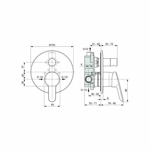 Baterie incastrata cada Ideal Standard Alpha [2]