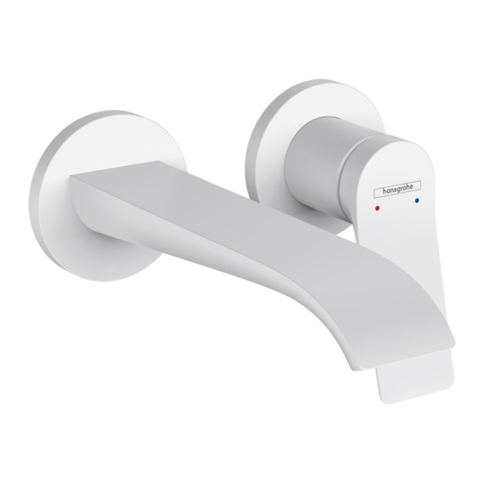 Baterie lavoar cu montaj pe perete, Hansgrohe, Vivenis, cu pipa 19,2 cm, alb mat [1]