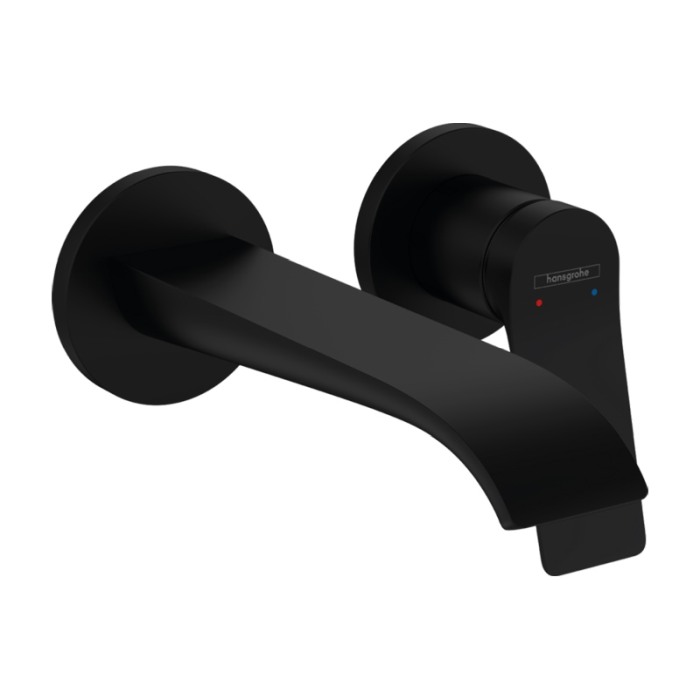 Baterie lavoar cu montaj pe perete, Hansgrohe, Vivenis, cu pipa 19,2 cm, negru mat [1]
