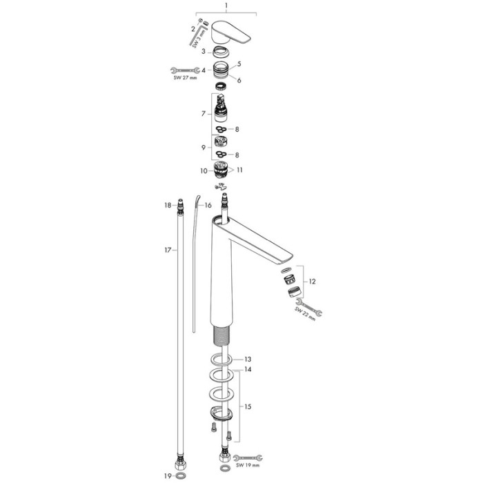 Baterie lavoar cu ventil click clack, Hansgrohe, Talis E 110, bronz periat [3]
