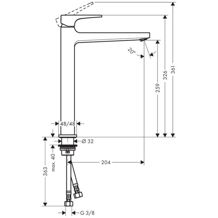 Baterie lavoar cu ventil, Hansgrohe, Metropol 260, bronz periat [2]