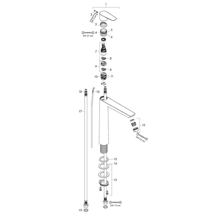 Baterie lavoar cu ventil, Hansgrohe, Talis E 240, alb mat [3]