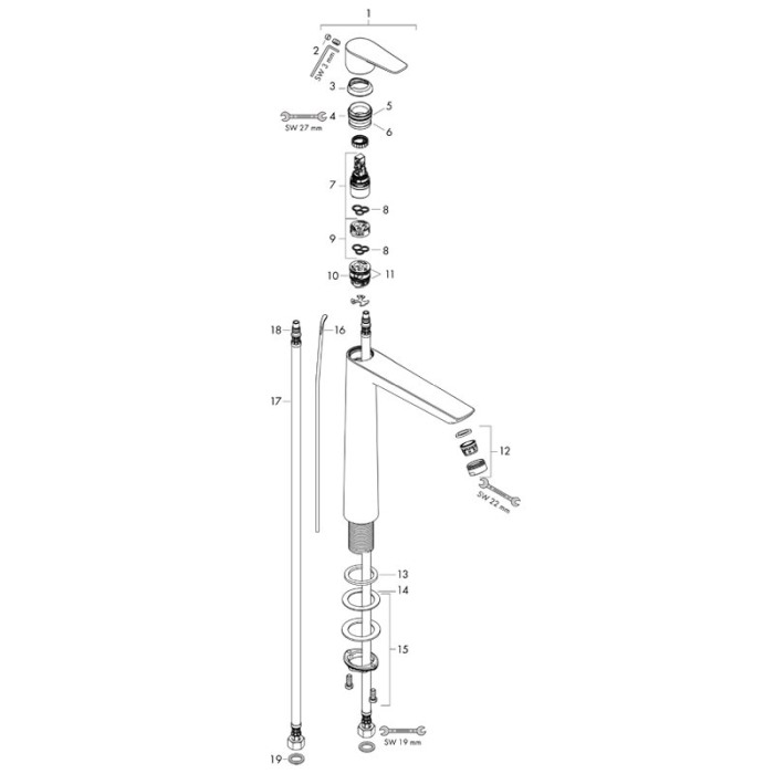 Baterie lavoar cu ventil, Hansgrohe, Talis E 240, Negru mat [4]