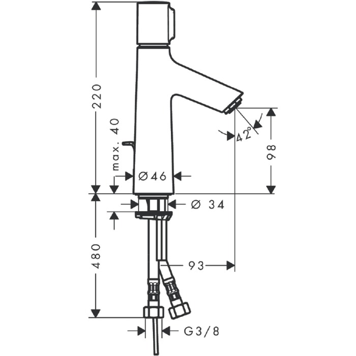 Baterie lavoar cu ventil, Hansgrohe, Talis Select S 100, Crom [3]