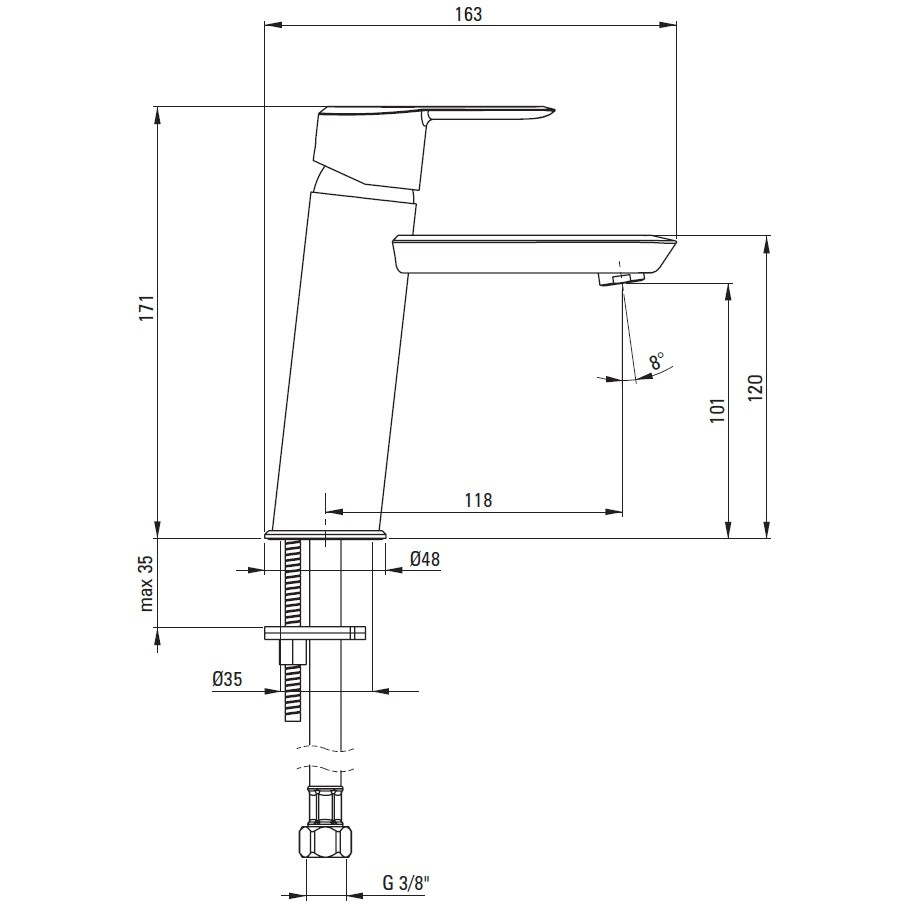 Baterie lavoar Deante Arnika titan 11.8cm [6]