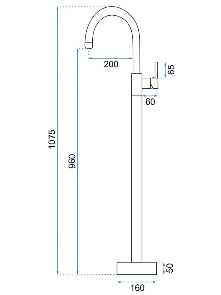 Baterie lavoar freestanding Rea Lungo crom [7]
