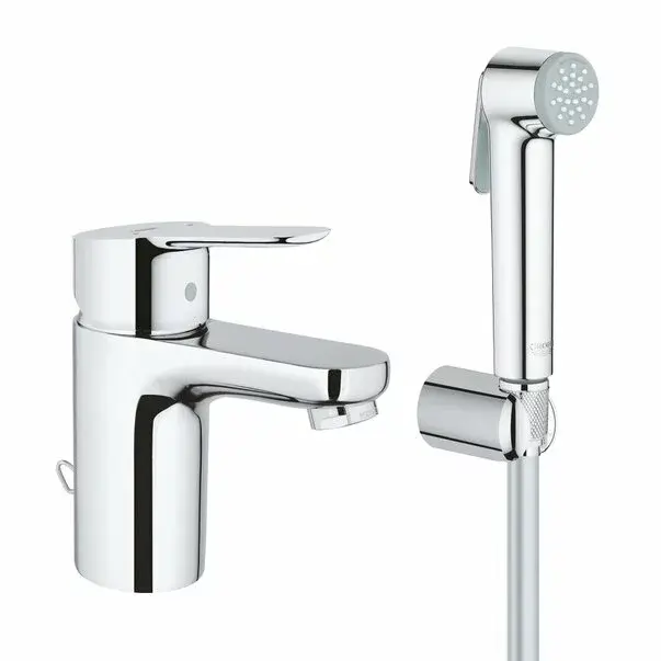 Baterie lavoar Grohe BauEdge S cu dus igienic crom lucios [1]