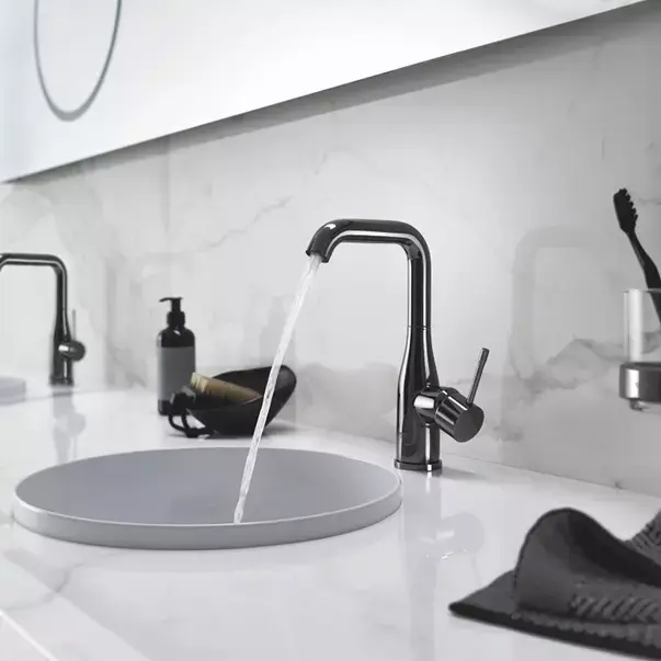 Baterie lavoar Grohe Essence L cu ventil Pop-Up antracit periat Hard Graphite [2]