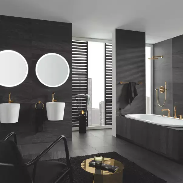 Baterie lavoar Grohe Essence L cu ventil Pop-Up auriu lucios Cool Sunrise [4]