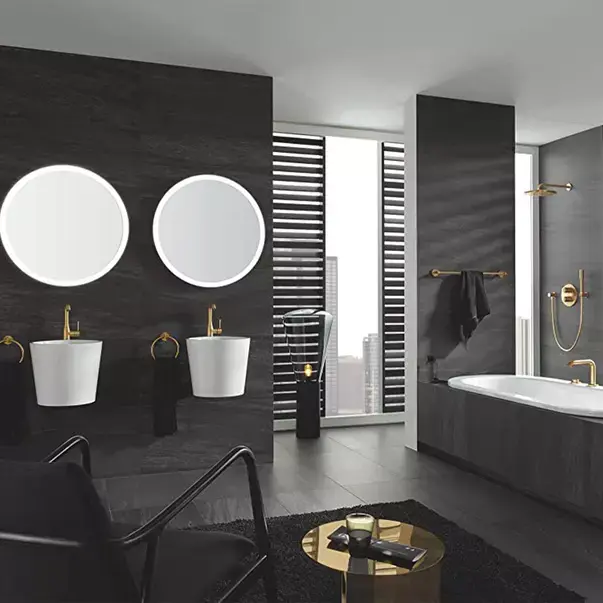 Baterie lavoar Grohe Essence L cu ventil Pop-Up auriu periat Cool Sunrise [3]